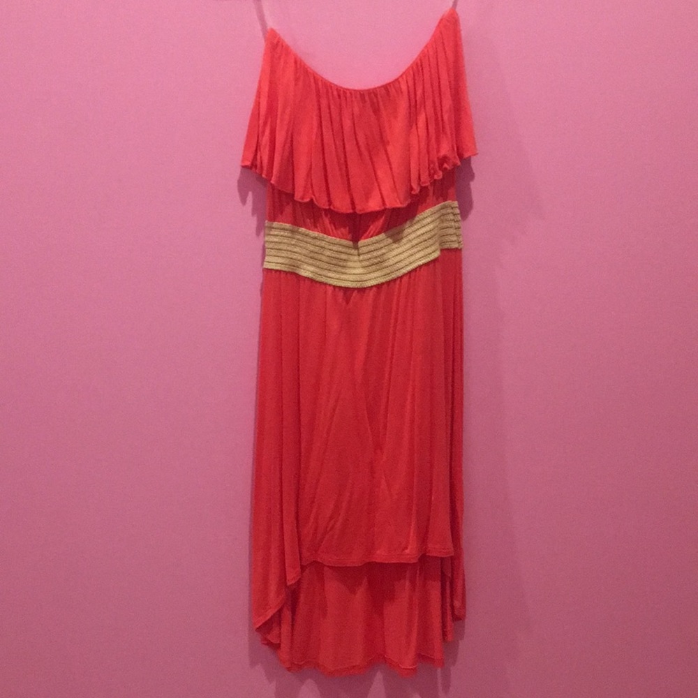 Strapless high-low dress